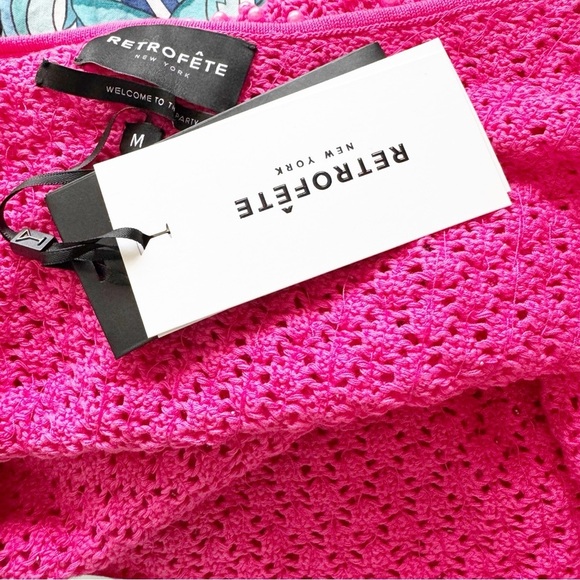 Retrofête Rocco Crochet Dress NWT in Rose Pink - Picture 13 of 16